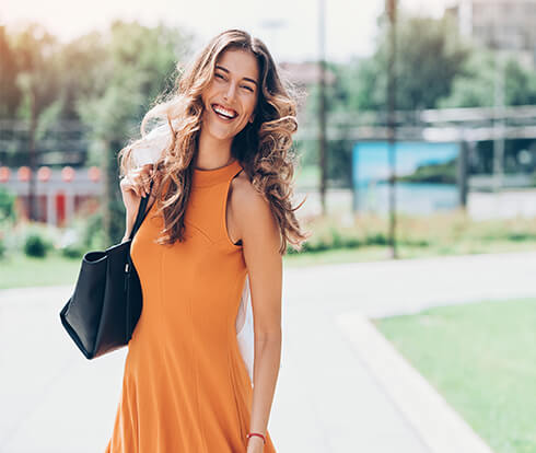 woman with a white smile