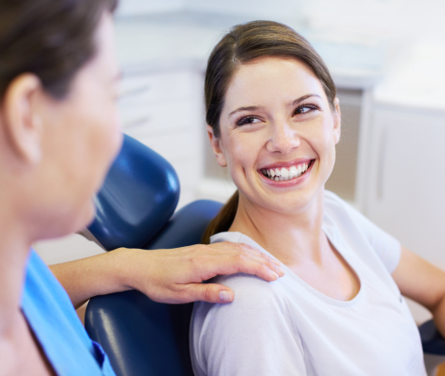 woman at the dentist